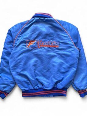 Vintage Satin Bomber Jacket Franklin Tournament Sports 80s Men's Medium